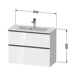 Duravit D-Neo Waschtischunterbau wandh. 372x810x625mm Compact Weiß Hochglanz, ... DURAVIT-DE4369004220000 4067116129243 (Abb. 1)