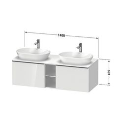 Duravit D-Neo Konsolenwaschtischunterbau wandh. 550x1400x459mm, B, Nusb.dunkel... DURAVIT-DE4950B04210000 4067116131529 (Abb. 1)