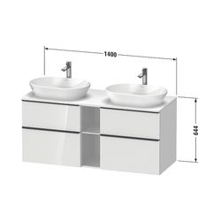 Duravit D-Neo Konsolenwaschtischunterbau wandh 550x1400x664mm R, Nusb.Matt mit... DURAVIT-DE4970R70790000 4067116150438 (Abb. 1)