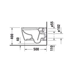 Duravit ME by Starck Wand-WC 570x370x360mm, Weiß Hochglanz, 4,5l, HygieneGlaze, Tie... DURAVIT-2579092000 4063382102195 (Abb. 1)