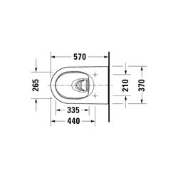 Duravit ME by Starck Wand-WC 570x370x360mm, Weiß Hochglanz, 4,5l, HygieneGlaze, Tie... DURAVIT-2579092000 4063382102195 (Abb. 1)
