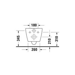 Duravit ME by Starck Wand-WC 570x370x360mm, Weiß Hochglanz, 4,5l, HygieneGlaze, Tie... DURAVIT-2579092000 4063382102195 (Abb. 1)
