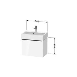 Duravit D-Neo Waschtischunterbau wandh. 372x584x440mm, Eiche Mattschwarz, Grif... DURAVIT-DE42290BD160000 4067116116298 (Abb. 1)