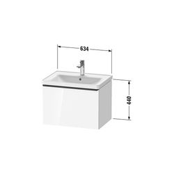 Duravit D-Neo Waschtischunterbau wandh. 452x634x440mm, Eiche Marmoriert Matt, ... DURAVIT-DE4254004550000 4067116345933 (Abb. 1)
