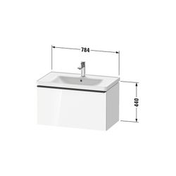 Duravit D-Neo Waschtischunterbau wandhäng. 452x784x440mm B, Eiche Marmoriert M... DURAVIT-DE42550BD550000 4067116346039 (Abb. 1)