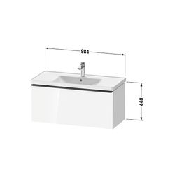 Duravit D-Neo Waschtischunterbau wandh. 452x984x440mm, Eiche Marmoriert Matt, ... DURAVIT-DE4256070550000 4067116346084 (Abb. 1)