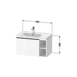 Duravit D-Neo Waschtischunterbau wandhäng. 452x784x440mm R Mattweiß, Griff Bro... DURAVIT-DE4258004180000 4067116125962 (Abb. 1)