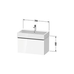 Duravit D-Neo Waschtischunterbau wandhäng. 442x784x440mm Weiß Hochglanz, Griff... DURAVIT-DE4273010220000 4067116154658 (Abb. 1)