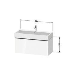 Duravit D-Neo Waschtischunterbau wandh. 442x984x440mm, Eiche Marmoriert Matt, ... DURAVIT-DE4274034550000 4067116347548 (Abb. 1)
