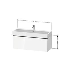 Duravit D-Neo Waschtischunterbau wandhäng. 442x1184x440mm Eiche Marmoriert Mat... DURAVIT-DE4275010550000 4067116347586 (Abb. 1)
