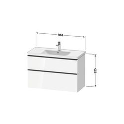 Duravit D-Neo Waschtischunterbau wandhäng. 452x984x625mm Eiche Marmoriert Matt... DURAVIT-DE4356034550000 4067116347302 (Abb. 1)