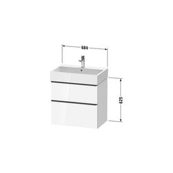 Duravit D-Neo Waschtischunterbau wandh. 442x684x625mm Eiche Marmoriert Matt, G... DURAVIT-DE4372010550000 4067116348866 (Abb. 1)