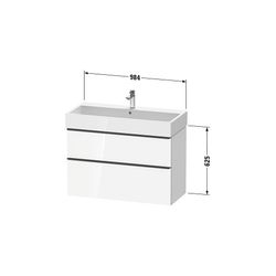 Duravit D-Neo Waschtischunterbau wandh. 442x984x625mm Eiche Marmoriert Matt, G... DURAVIT-DE43740BD550000 4067116348996 (Abb. 1)