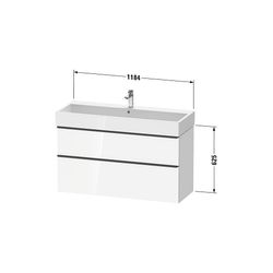 Duravit D-Neo Waschtischunterbau wandh. 442x1184x625mm Eiche Marmoriert Matt, ... DURAVIT-DE4375034550000 4067116349023 (Abb. 1)