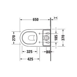 Duravit D-Neo Stand WC für Kombination 650x370x415mm, Weiß Hochglanz, 4/2l, Tiefspü... DURAVIT-2002090000 4063382016065 (Abb. 1)