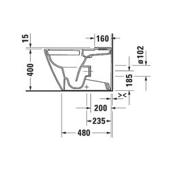 Duravit D-Neo Stand WC für Kombination 650x370x415mm, Weiß Hochglanz, 4/2l, Tiefspü... DURAVIT-2002090000 4063382016065 (Abb. 1)