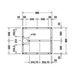 Duravit Fußgestell 800x900x80-100mm für Stonetto Duschwannen... DURAVIT-791100000000000 4063382040589 (Abb. 1)