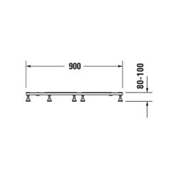 Duravit Fußgestell 800x900x80-100mm für Stonetto Duschwannen... DURAVIT-791100000000000 4063382040589 (Abb. 1)