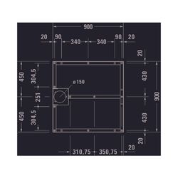 Duravit Fußgestell 900x900x80-100mm für Stonetto Duschwannen... DURAVIT-791101000000000 4063382031273 (Abb. 1)