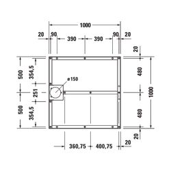 Duravit Fußgestell 1000x1000x80-100mm für Stonetto Duschwannen... DURAVIT-791104000000000 4063382031303 (Abb. 1)