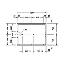 Duravit Fußgestell 900x1200x80-100mm für Stonetto Duschwannen... DURAVIT-791106000000000 4063382031327 (Abb. 1)