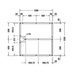 Duravit Fußgestell 1200x1200x80-100mm für Stonetto Duschwannen... DURAVIT-791108000000000 4063382031341 (Abb. 1)