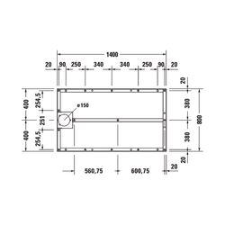 Duravit Fußgestell 800x1400x80-100mm für Stonetto Duschwannen... DURAVIT-791109000000000 4063382031358 (Abb. 1)