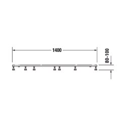 Duravit Fußgestell 800x1400x80-100mm für Stonetto Duschwannen... DURAVIT-791109000000000 4063382031358 (Abb. 1)