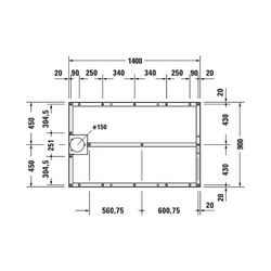 Duravit Fußgestell 900x1400x80-100mm für Stonetto Duschwannen... DURAVIT-791110000000000 4063382031365 (Abb. 1)