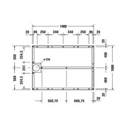 Duravit Fußgestell 1000x1400x80-100mm für Stonetto Duschwannen... DURAVIT-791111000000000 4063382031372 (Abb. 1)
