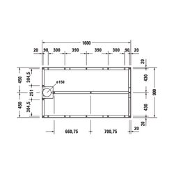 Duravit Fußgestell 900x1600x80-100mm für Stonetto Duschwannen... DURAVIT-791112000000000 4063382031389 (Abb. 1)