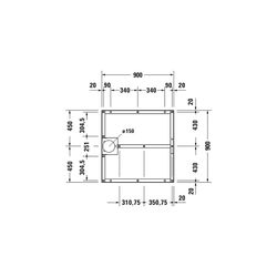 Duravit Fußgestell 900x900x80-100mm für Stonetto Duschwannen... DURAVIT-791101000000000 4063382031273 (Abb. 1)
