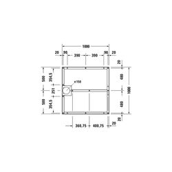 Duravit Fußgestell 1000x1000x80-100mm für Stonetto Duschwannen... DURAVIT-791104000000000 4063382031303 (Abb. 1)