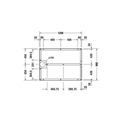 Duravit Fußgestell 900x1200x80-100mm für Stonetto Duschwannen... DURAVIT-791106000000000 4063382031327 (Abb. 1)
