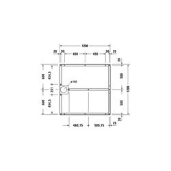 Duravit Fußgestell 1200x1200x80-100mm für Stonetto Duschwannen... DURAVIT-791108000000000 4063382031341 (Abb. 1)