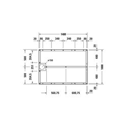 Duravit Fußgestell 1000x1400x80-100mm für Stonetto Duschwannen... DURAVIT-791111000000000 4063382031372 (Abb. 1)