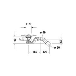 Duravit Ab- und Überlaufgarnitur, Chrom glänzend, Quadroval, Bowdenzuglänge 70... DURAVIT-792216000001000 4063382031402 (Abb. 1)