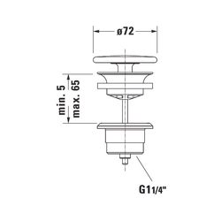 Duravit Universal Schaftventil, Weiß glänzend, Waschtisch ohne ÜL, Keramik Ventilab... DURAVIT-0050750000 4053424116464 (Abb. 1)