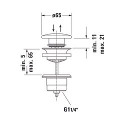 Duravit Push-open Ventil Universal, Anthrazit Matt, mitt keramischer Ventilabdeckha... DURAVIT-0050791300 4053424894546 (Abb. 1)
