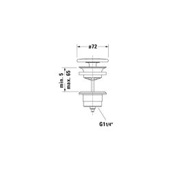 Duravit Universal Schaftventil, Weiß glänzend, Waschtisch ohne ÜL, Keramik Ventilab... DURAVIT-0050750000 4053424116464 (Abb. 1)