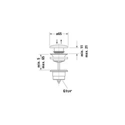 Duravit Push-open Ventil Universal, Anthrazit Matt, mitt keramischer Ventilabdeckha... DURAVIT-0050791300 4053424894546 (Abb. 1)