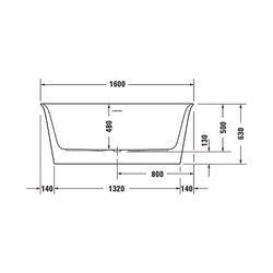 Duravit White Tulip Badewanne 630x800x1600mm, 205l, Weiß glänzend, Oval, Freis... DURAVIT-700468000000000 4063382101785 (Abb. 1)