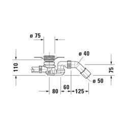 Duravit Ab- und Überlaufgarnitur mit Zulauf, Bodenzulauf, Chrom glänzend, Quad... DURAVIT-791228000001000 4021534950377 (Abb. 1)