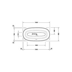 Duravit White Tulip Badewanne 630x800x1600mm, 205l, Weiß glänzend, Oval, Freis... DURAVIT-700468000000000 4063382101785 (Abb. 1)