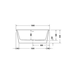 Duravit White Tulip Badewanne 630x800x1600mm, 205l, Weiß glänzend, Oval, Freis... DURAVIT-700468000000000 4063382101785 (Abb. 1)
