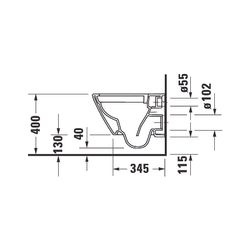 Duravit D-Neo Wand-WC 480x370x400mm, Weiß Hochglanz, 4,5l, Tiefspüler, rimless, waa... DURAVIT-2587090000 4063382111265 (Abb. 1)