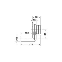 Duravit Absaugesiphon für Urinal ME by Starck Abgang waagerecht, verdeckt... DURAVIT-0051130000 4053424057316 (Abb. 1)