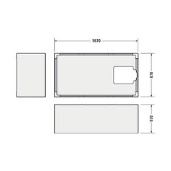 Duravit Starck Badewannenträger 870x1670x570mm, Rechteckig, gerade Seitenwand ... DURAVIT-791445000000000 4021534823879 (Abb. 1)