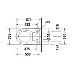 Duravit ME by Starck Wand-WC für Dusch-WC-Sitz 570x370x360mm Weiß Hochglanz, 4,5l, ... DURAVIT-2579592000 4063382124791 (Abb. 1)