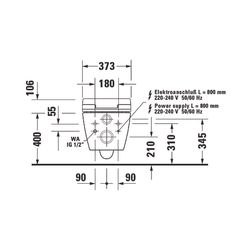Duravit ME by Starck Wand-WC für Dusch-WC-Sitz 570x370x360mm Weiß Hochglanz, 4,5l, ... DURAVIT-2579592000 4063382124791 (Abb. 1)